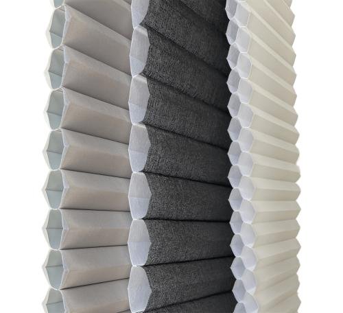 Detailed cross-section view of single and double cell honeycomb structure