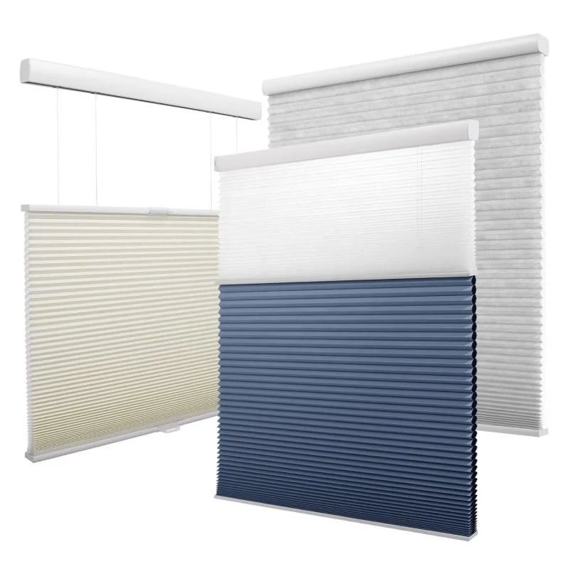 Cellular shade product display showing honeycomb structure wholesale options